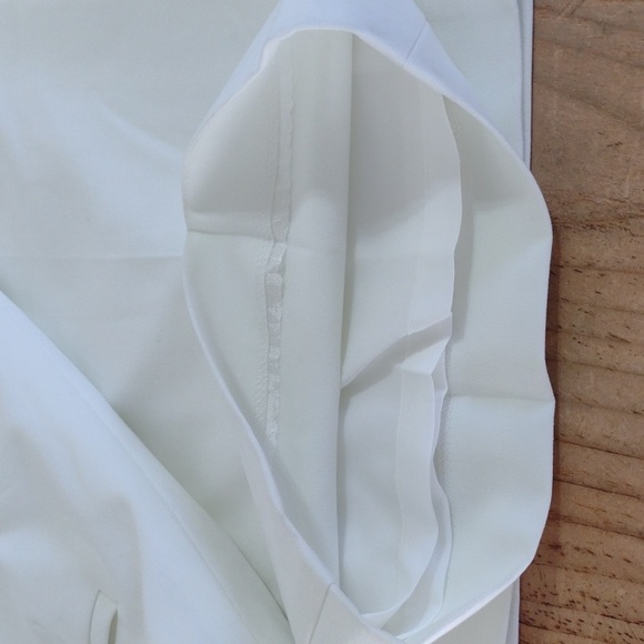 Talbots Petites Stretch Vintage White Wide Leg Lined Pants Size 10p - Picture 14 of 14